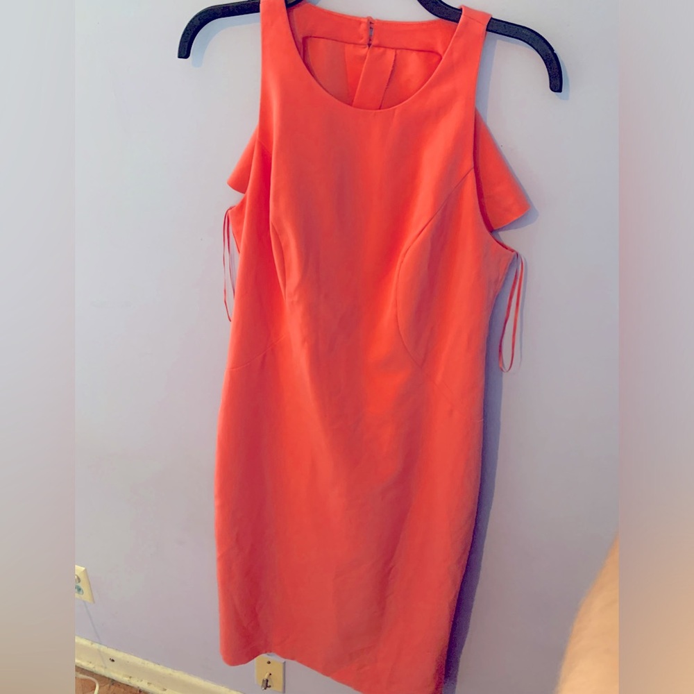 Darling peach summer dress with ruffled open back